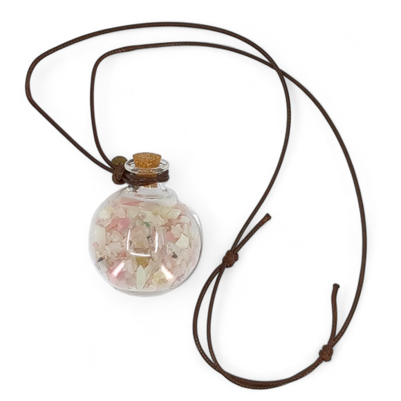 Uranium Glass Shard Globe Glowing Car Charm Suncatcher Wish Bottle Handmade - Picture 5 of 9